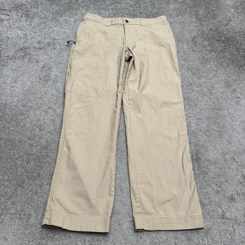 Columbia Flex ROC Straight Pants Mens 34x30 Tan Stretch Outdoor Hiking Utility